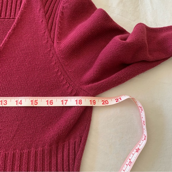 Calvin Klein.  Sweater. Red. V neck. Large. Soft. Warm. - Picture 8 of 11